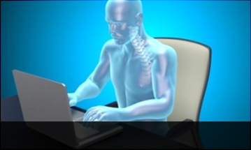 대구자생한방병원 목질환 VDT증후군-정상적인 사람의 컴퓨터 하는 모습입니다.